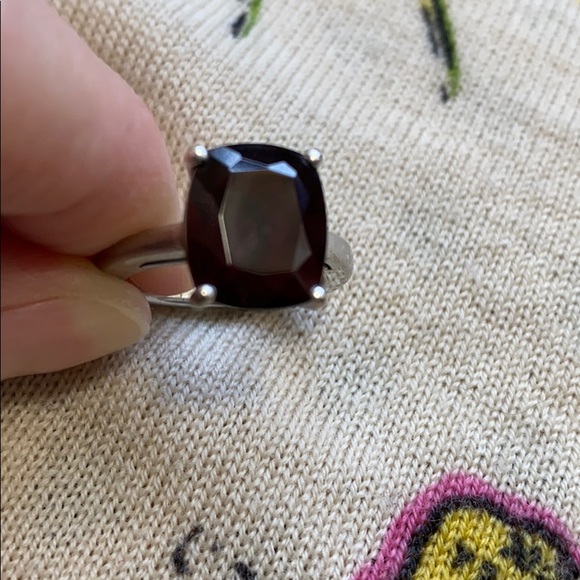 EUC Garnet Cushion Cocktail Ring .925 - Picture 4 of 7